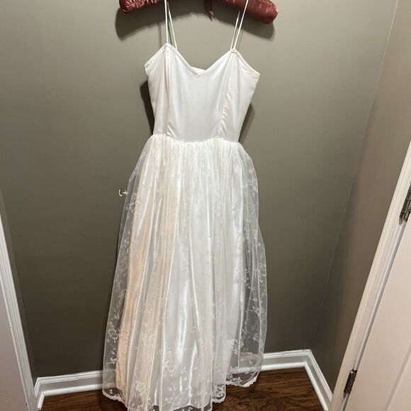 Gunne Sax Dresses & Skirts - VNTG Gunne Sax Jessica McClintock Wedding Prom Cocktail Satin Floral Lace Dress